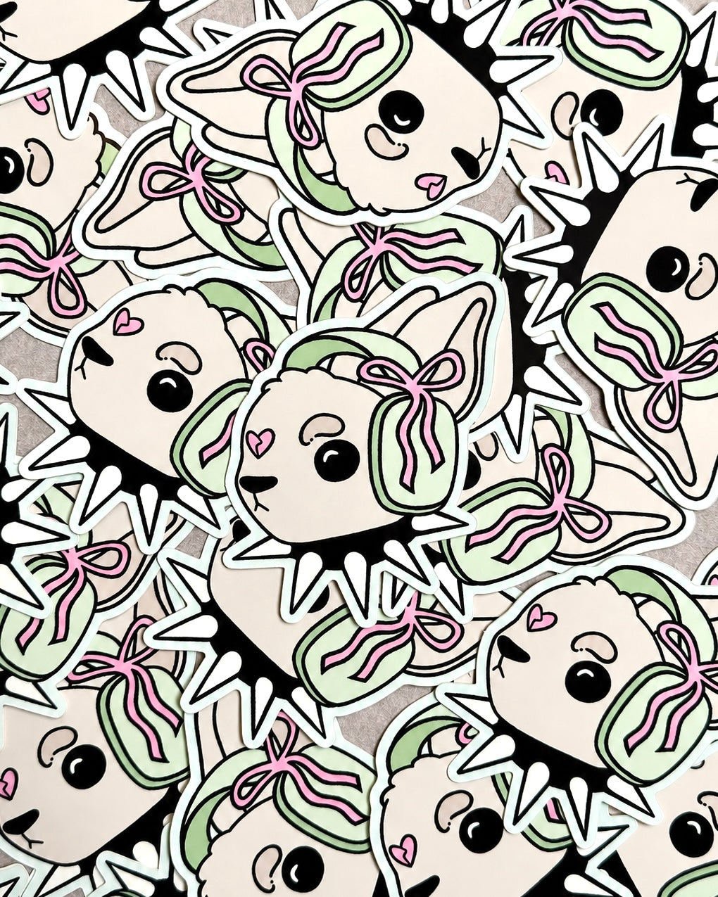 Spiked Collar Bunny Sticker